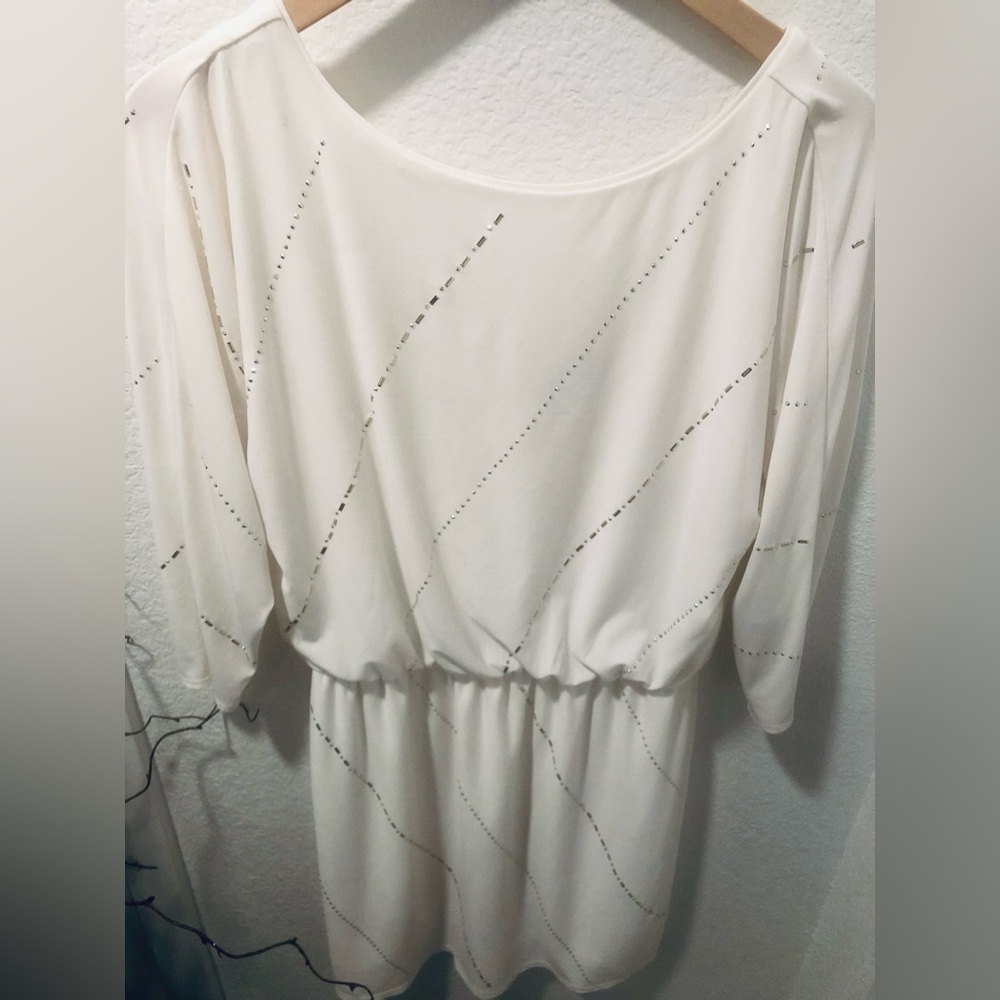 2 for $22 - White House Black Market Cream Beaded Mini Dress